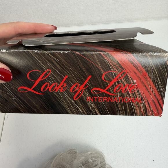 Look Of Love Synthetic Curly Casquette Hair Piece Accordion Clips Gray 60 213 - Picture 8 of 9